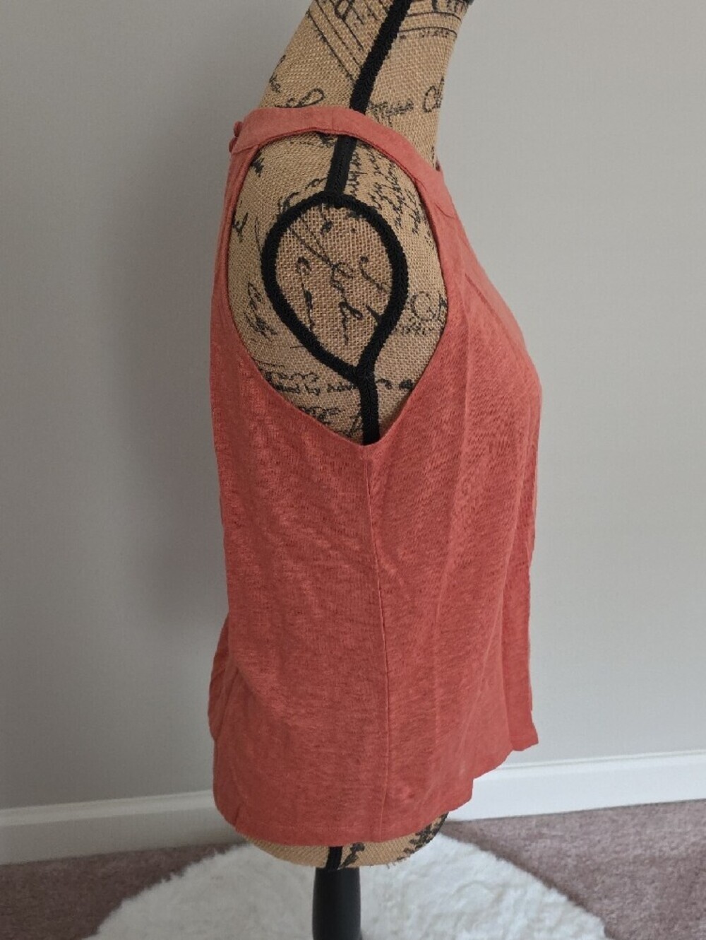 Women's Sleeveless Ribbed Tank Top - Rust - Picture 5 of 5